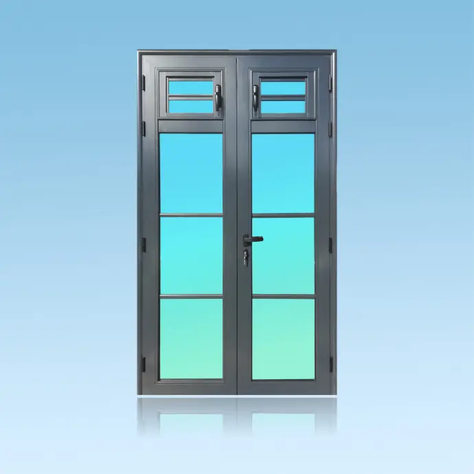 Porte 2 battants + jalousies 2 lames