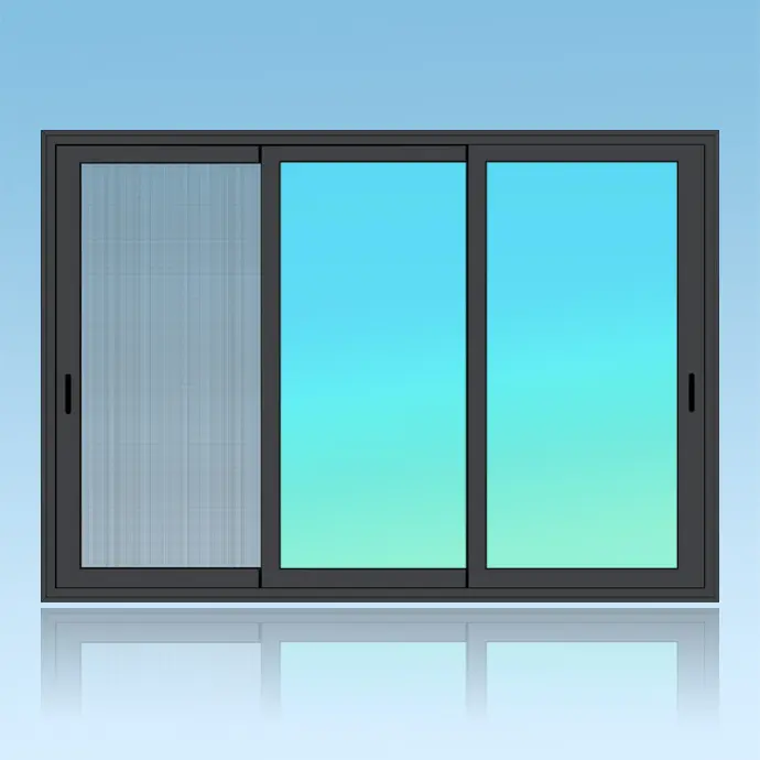 Coulissant porte 3 vantaux 4 rails + moustiquaire