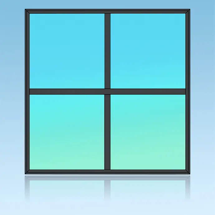 Chassis fixe 4 divisions 2 horizontales 2 verticales