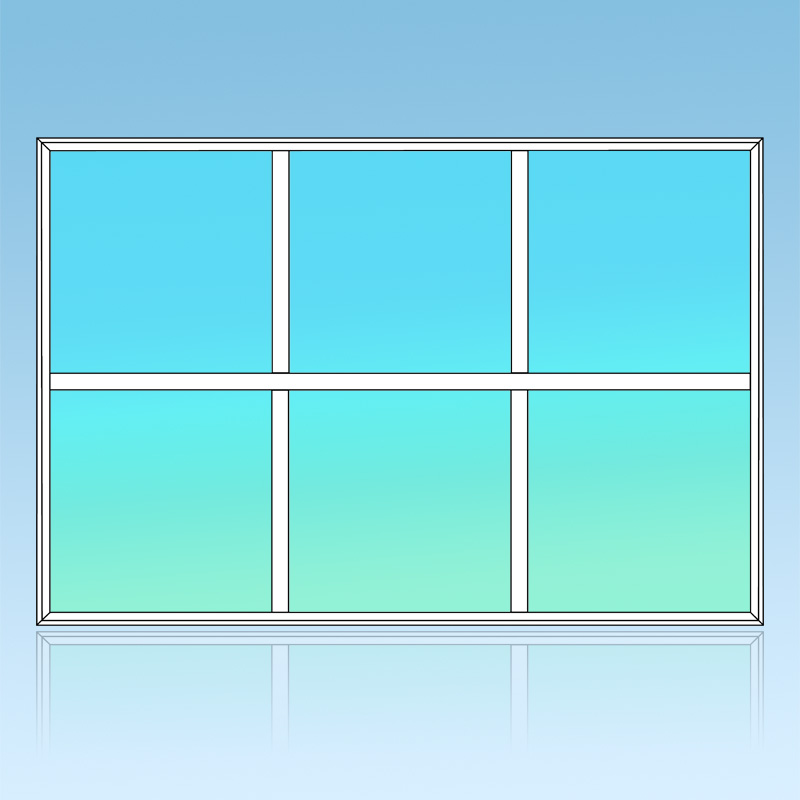 Chassis fixe 6 divisions 3 horizontales 2 verticales