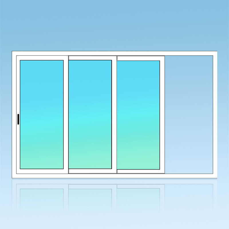 Coulissant applique 3 vantaux 3 rails