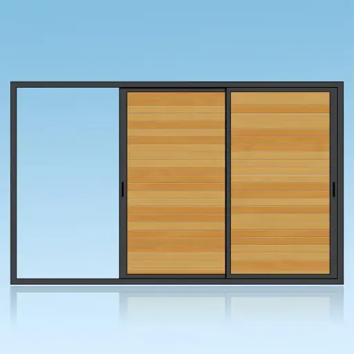 Volet coulissant 2 vantaux 2 rails