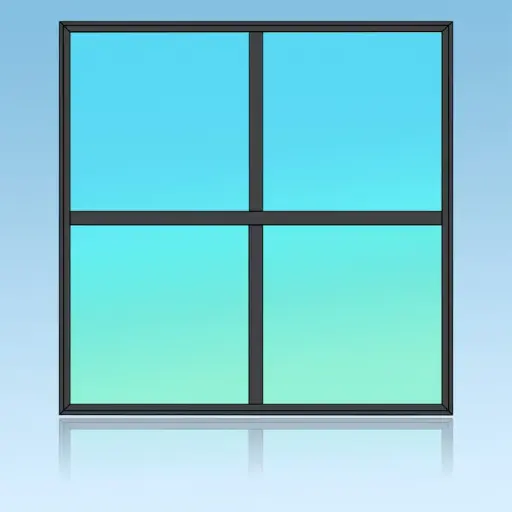 [H2V2] Chassis fixe 4 divisions 2 horizontales 2 verticales