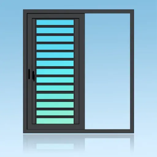 [CA11+J] Coulissant porte en applique 1 vantail 1 rail + jalousie