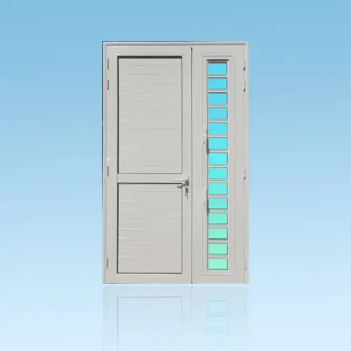 [VE21T+J] Porte pleine 2 battants + tierce jalousie