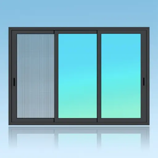 [CP3M] Coulissant porte 3 vantaux 4 rails + moustiquaire